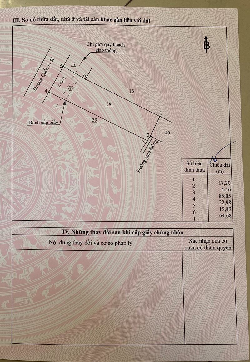 Bán đất mặt tiền quốc lộ 56, phường Xuân Tân, Tp Long Khánh