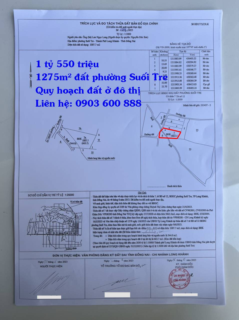 bán đất suối tre tp long khánh